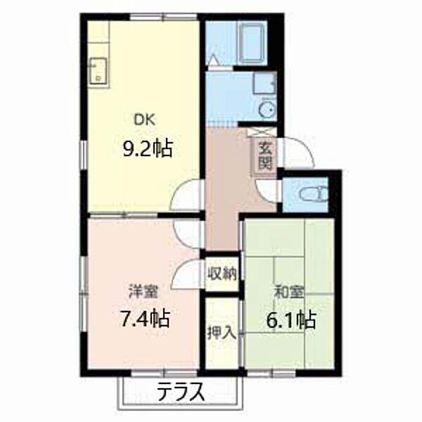 フレグランスＡ． 0105｜大阪府豊中市上新田１丁目(賃貸アパート2DK・1階・52.50㎡)の写真 その2