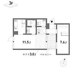 ＣＯＬＬＡＧＥ ＨＯＵＳＥ 3階1LDKの間取り