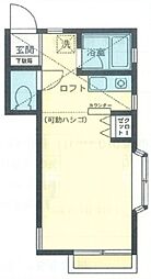 ル・シエル 2階ワンルームの間取り