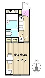 レオパレスシェル青葉 1Kの間取図画像