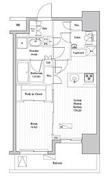 オーパスレジデンス武蔵小山 1LDKの間取図画像