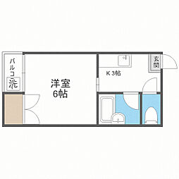 ドリームパレス香椎1 1Kの間取図画像