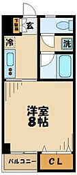 ソレアード 1Kの間取図画像