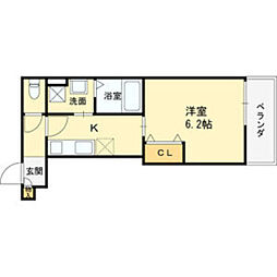 クレアール西今川 1Kの間取図画像