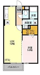 プランドール 1LDKの間取図画像