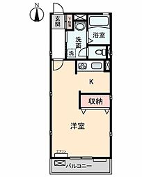 パークハイム 1Kの間取図画像