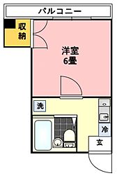 パステラル清瀬 3階1Kの間取り