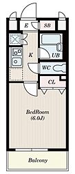 S-FORT潮見 1Kの間取図画像