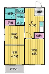 宏和マンション 3Kの間取図画像