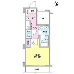 エストソーレ 1Kの間取図画像