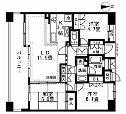 パークスクエアネオス横浜 3LDKの間取図画像