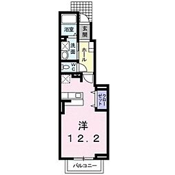 グリーンヒルズ大澤Ｅ 1階ワンルームの間取り