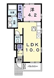 ブライト 1LDKの間取図画像