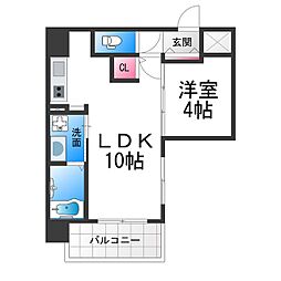 プレステージ7番館 1LDKの間取図画像
