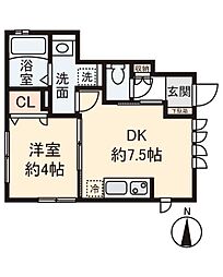 JR中央線 荻窪駅 徒歩10分の賃貸アパート 1階1DKの間取り