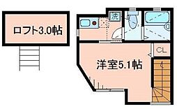 コンフォート笹塚 2階1Kの間取り