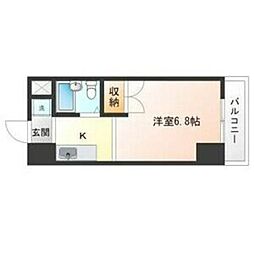 グランディール・フナダ 2階1Kの間取り