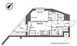 プラウドフラット門前仲町2 ワンルームの間取図画像