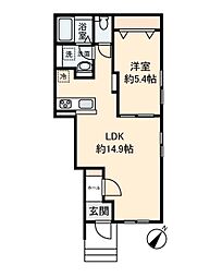 ヴェールハイム 1LDKの間取図画像