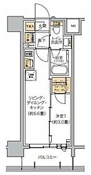 リビオメゾン芝浦 5階1DKの間取り