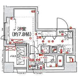 スパシエ新高円寺 ワンルームの間取図画像