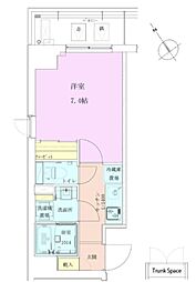 RBM恵比寿レジデンス壱番館 1Kの間取図画像