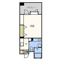アントゥール薬院 1Kの間取図画像