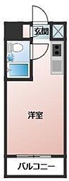 サンパレス井草 4階ワンルームの間取り