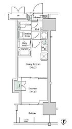 ブルックサイドレジデンス木場 1DKの間取図画像