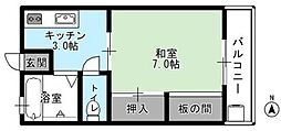 ユーハイツ 1Kの間取図画像