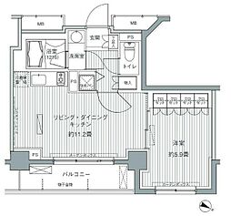 ヒューリックレジデンス茗荷谷 1LDKの間取図画像