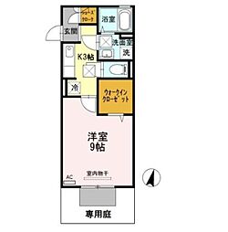 D-room南出島 1階1Kの間取り