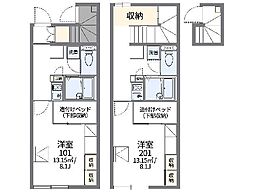 レオパレスフロラシオン1 1Kの間取図画像
