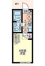 エバーグラス本厚木 1Kの間取図画像