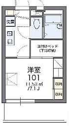 レオパレスベレオM 1Kの間取図画像