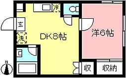 パークサイド国領 1DKの間取図画像