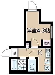 フェリーチェ中野坂上E 3階1Kの間取り