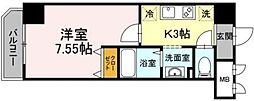 JR総武線 西船橋駅 徒歩5分の賃貸マンション 6階1Kの間取り