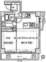 スパシエ幡ヶ谷 5階1LDKの間取り