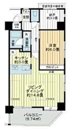 都営新宿線 東大島駅 徒歩16分の賃貸マンション 5階1SLDKの間取り