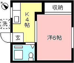 グリーンハイツ 1Kの間取図画像