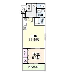 西喜ハイツ 1LDKの間取図画像