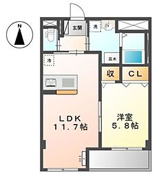 リヴィエーイル 1LDKの間取図画像