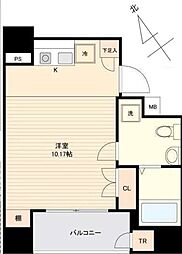 JR東北本線 尾久駅 徒歩9分の賃貸マンション 10階ワンルームの間取り