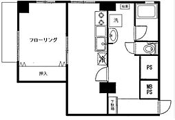 麻布永坂レジデンス 5階1LDKの間取り