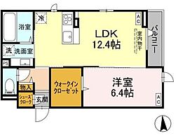 セジュール師岡町 1LDKの間取図画像