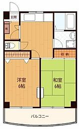 レ・シルフィード 2階2DKの間取り