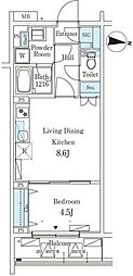 テラス杉並方南町 1LDKの間取図画像