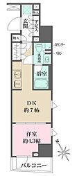 ルフォンプログレス四谷 1DKの間取図画像