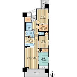 エコロジー錦糸町レジデンス 2階3LDKの間取り